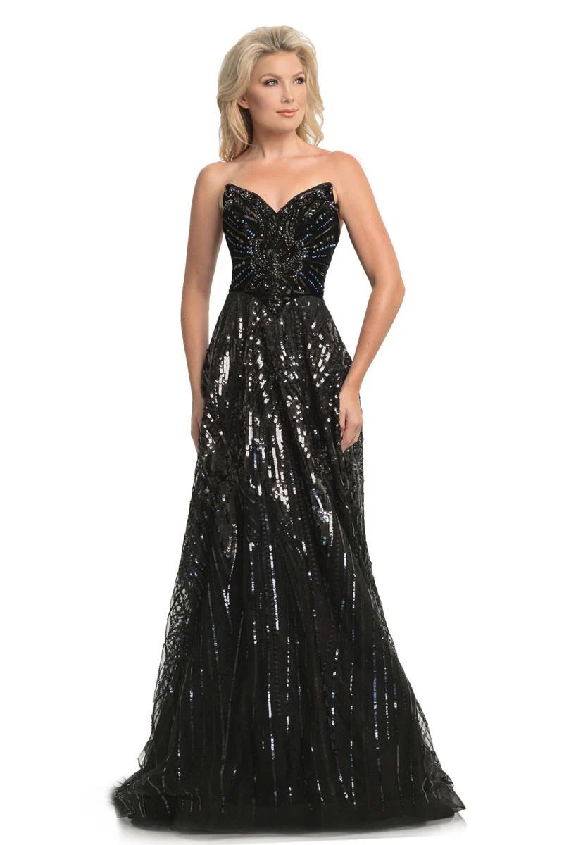 Style 9014 Johnathan Kayne Size 0 Prom Velvet Black A-line Dress on Queenly
