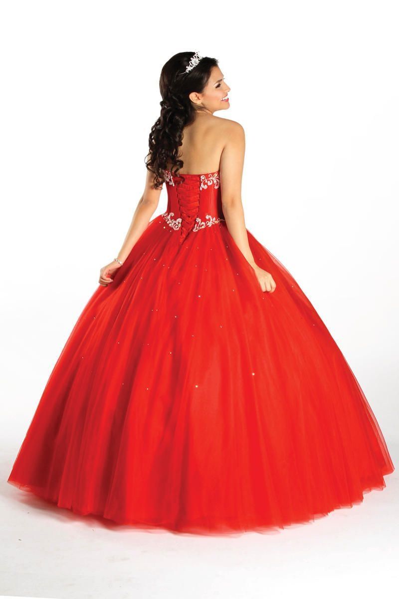 Style 2191 Karishma Creations Size 2 Pageant Strapless Red Ball Gown on Queenly