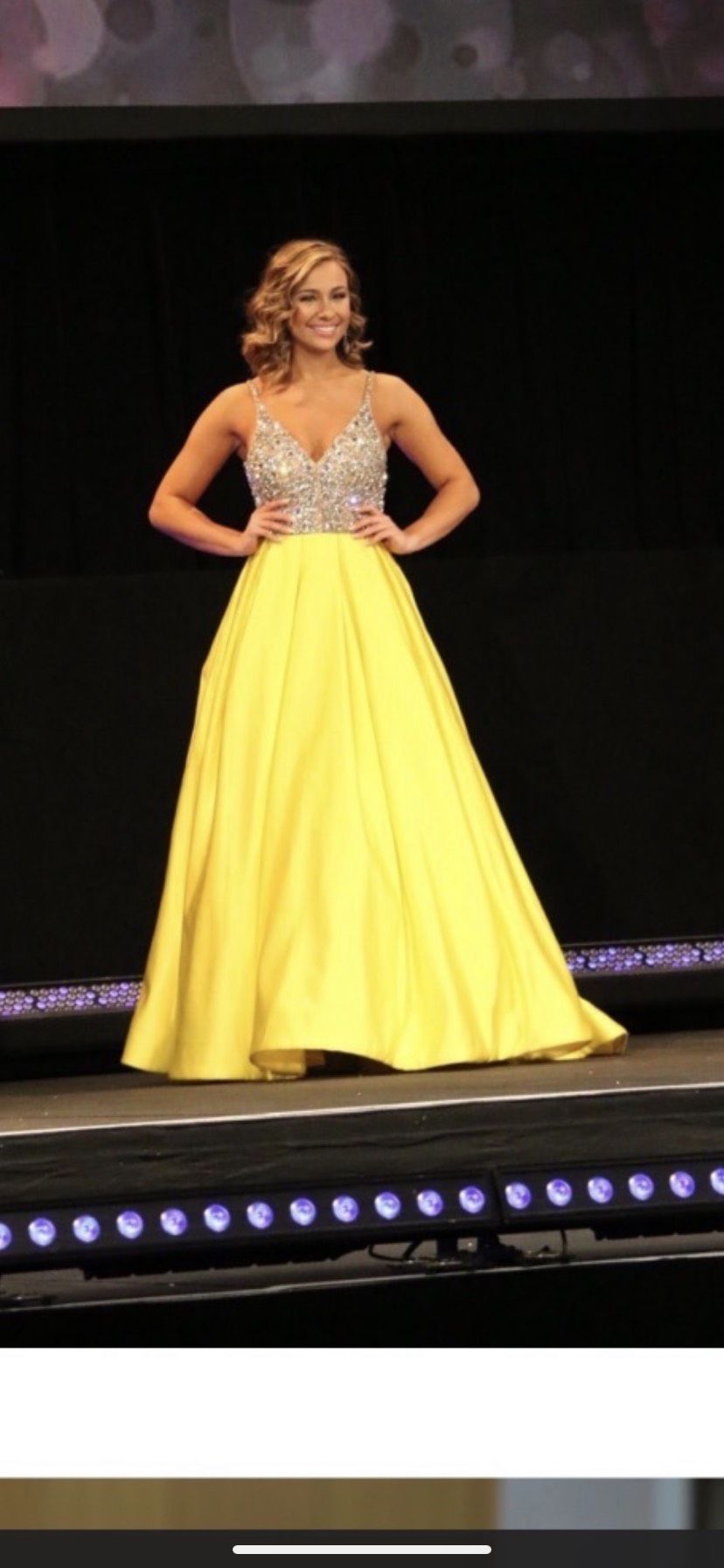 Ashley Lauren Size 4 Yellow Ball Gown on Queenly