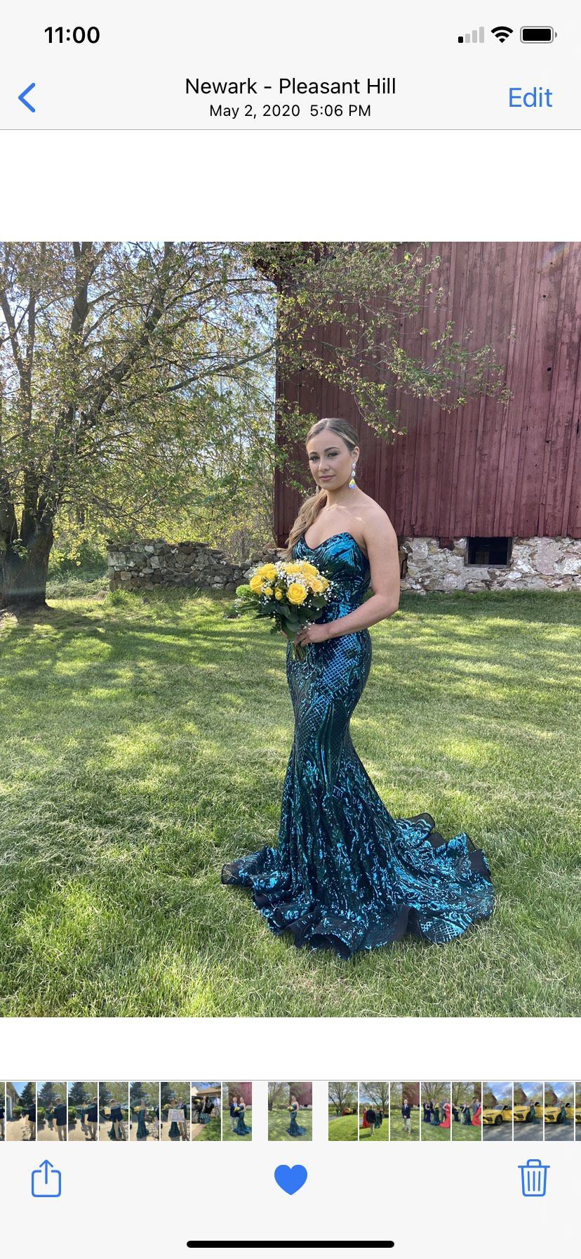 Jovani Size 0 Prom Strapless Green Mermaid Dress on Queenly