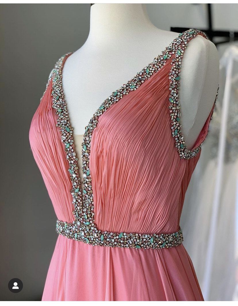Style -1 Sherri Hill Size 4 Prom Sequined Turquoise Pink A-line Dress on Queenly