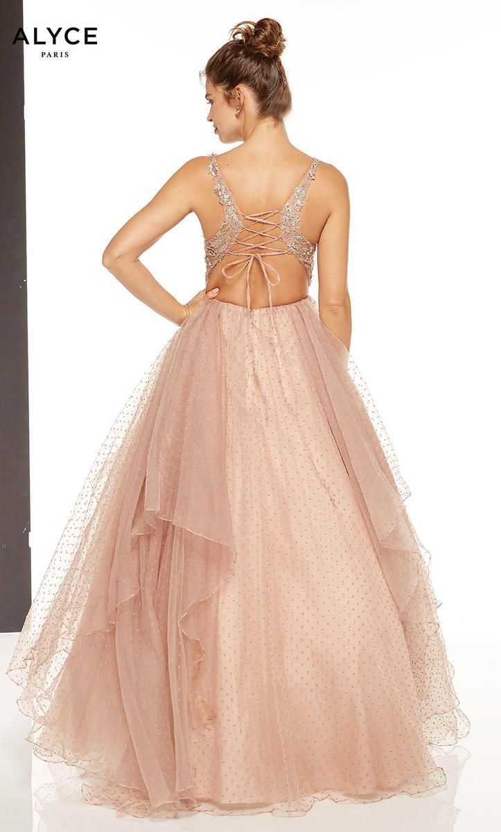 Style 60667 Alyce Paris Size 2 Prom Sequined Light Pink Ball Gown on Queenly