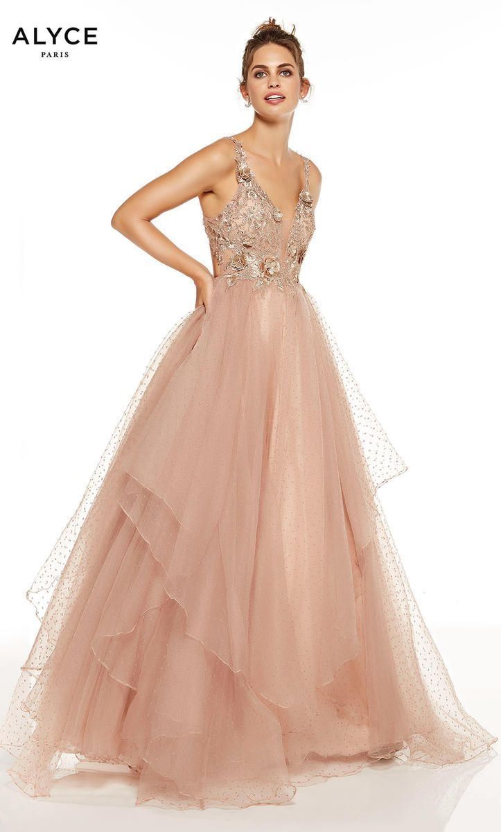 Style 60667 Alyce Paris Size 2 Prom Sequined Light Pink Ball Gown on Queenly