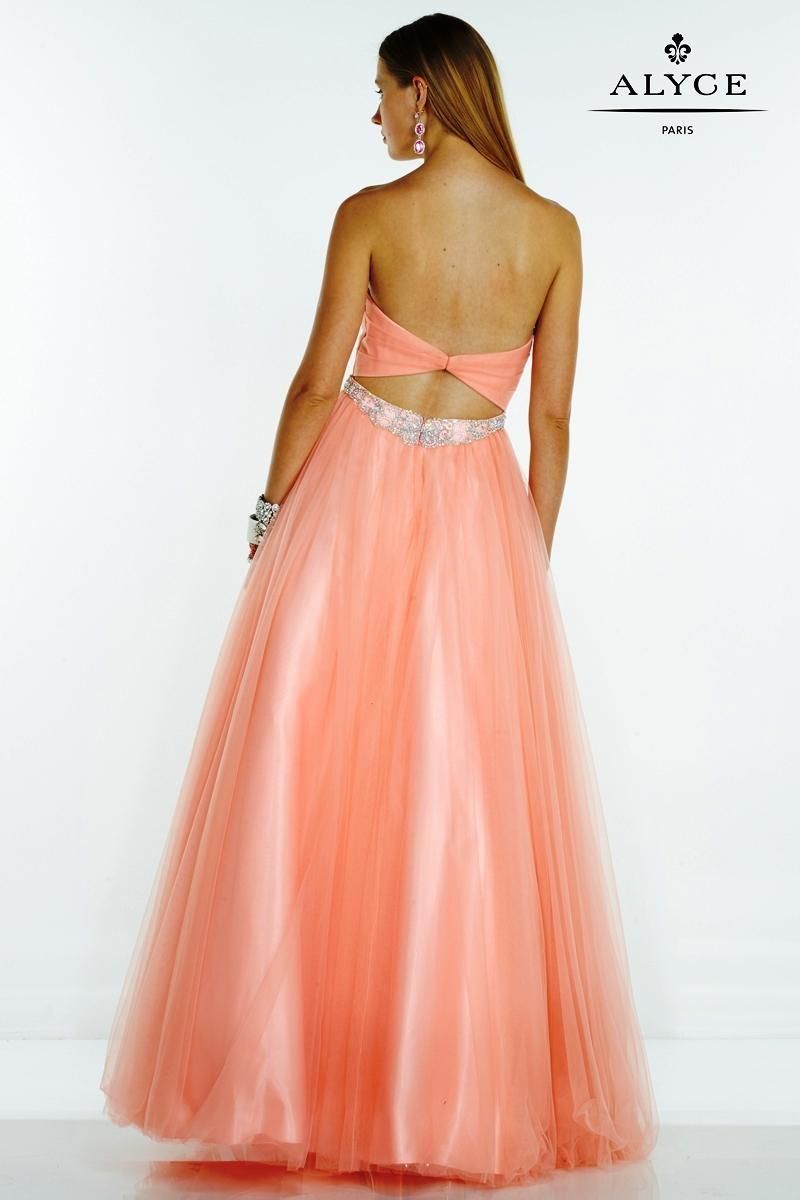 Style 1075 Alyce Paris Plus Size 18 Bridesmaid Strapless Orange A-line Dress on Queenly
