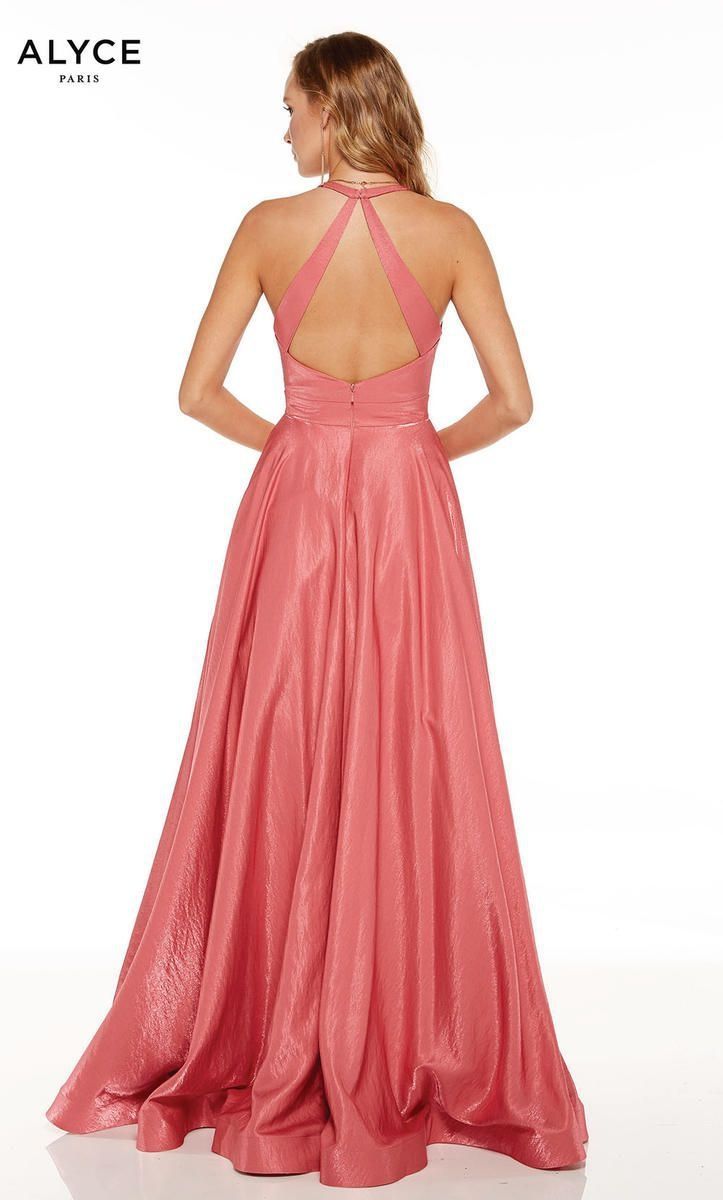 Style 60623 Alyce Paris Size 8 Bridesmaid Halter Light Pink A-line Dress on Queenly