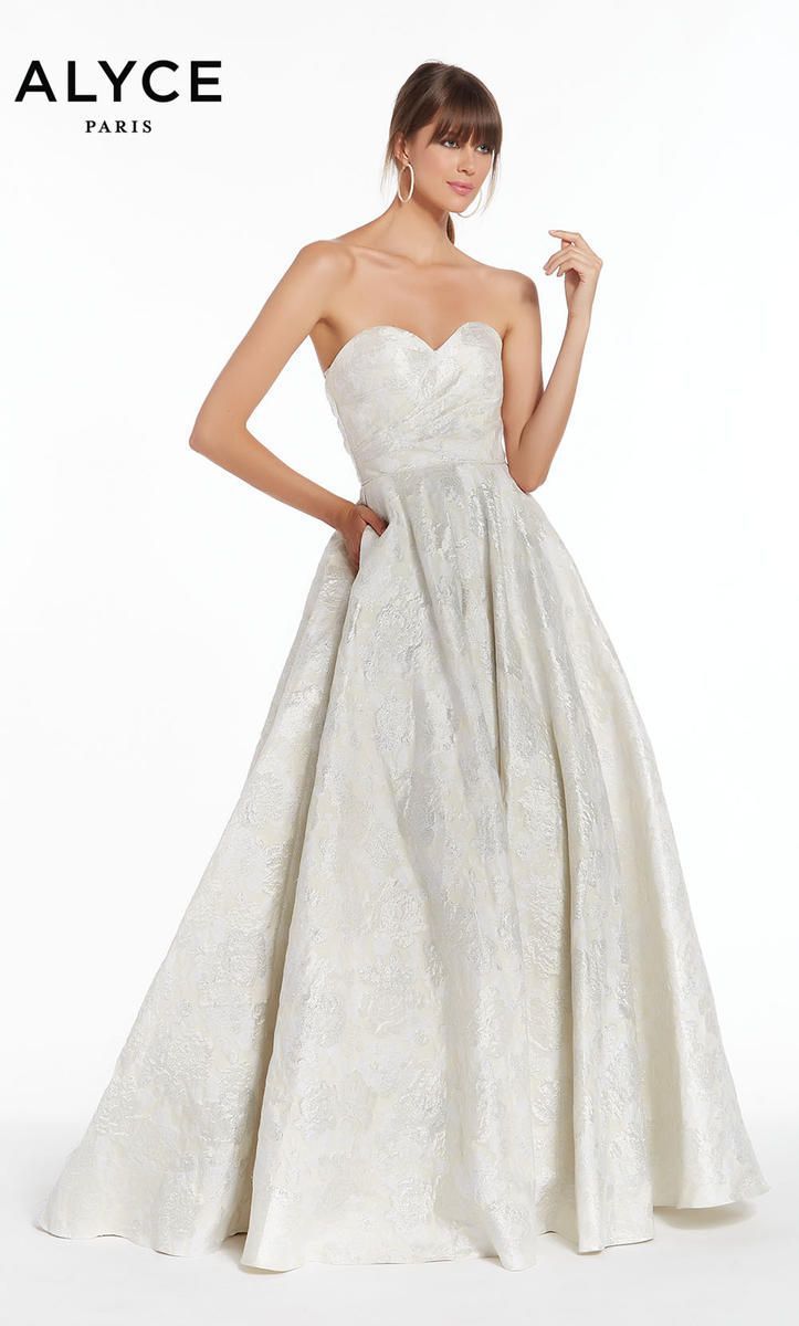 Style 1436 Alyce Paris Size 4 Wedding Strapless White Ball Gown on Queenly