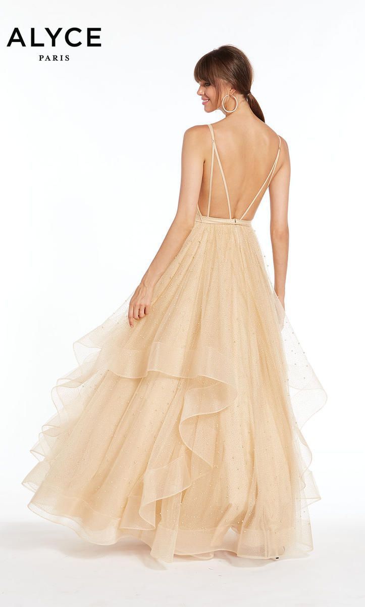 Style 1441 Alyce Paris Size 4 Prom Gold Ball Gown on Queenly