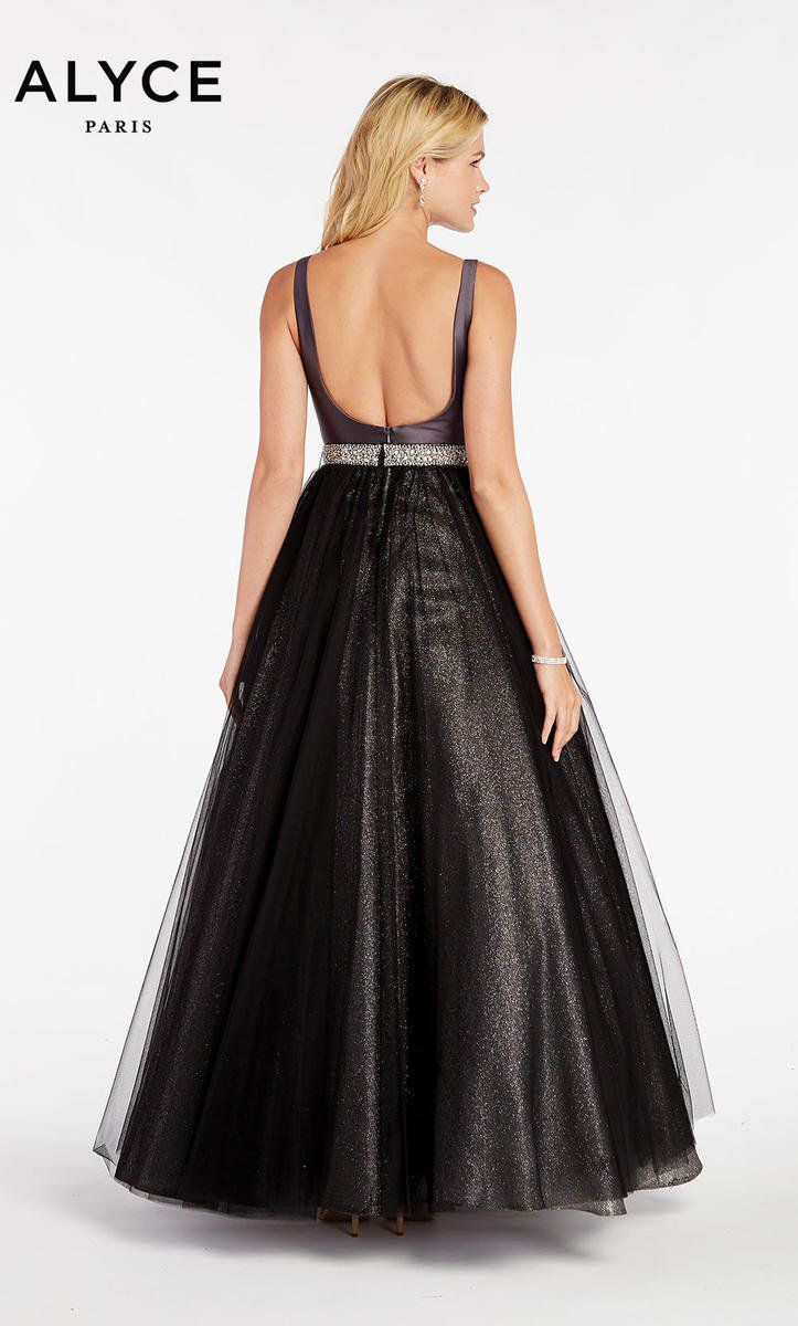 Style 60389 Alyce Paris Size 6 Prom Black Ball Gown on Queenly