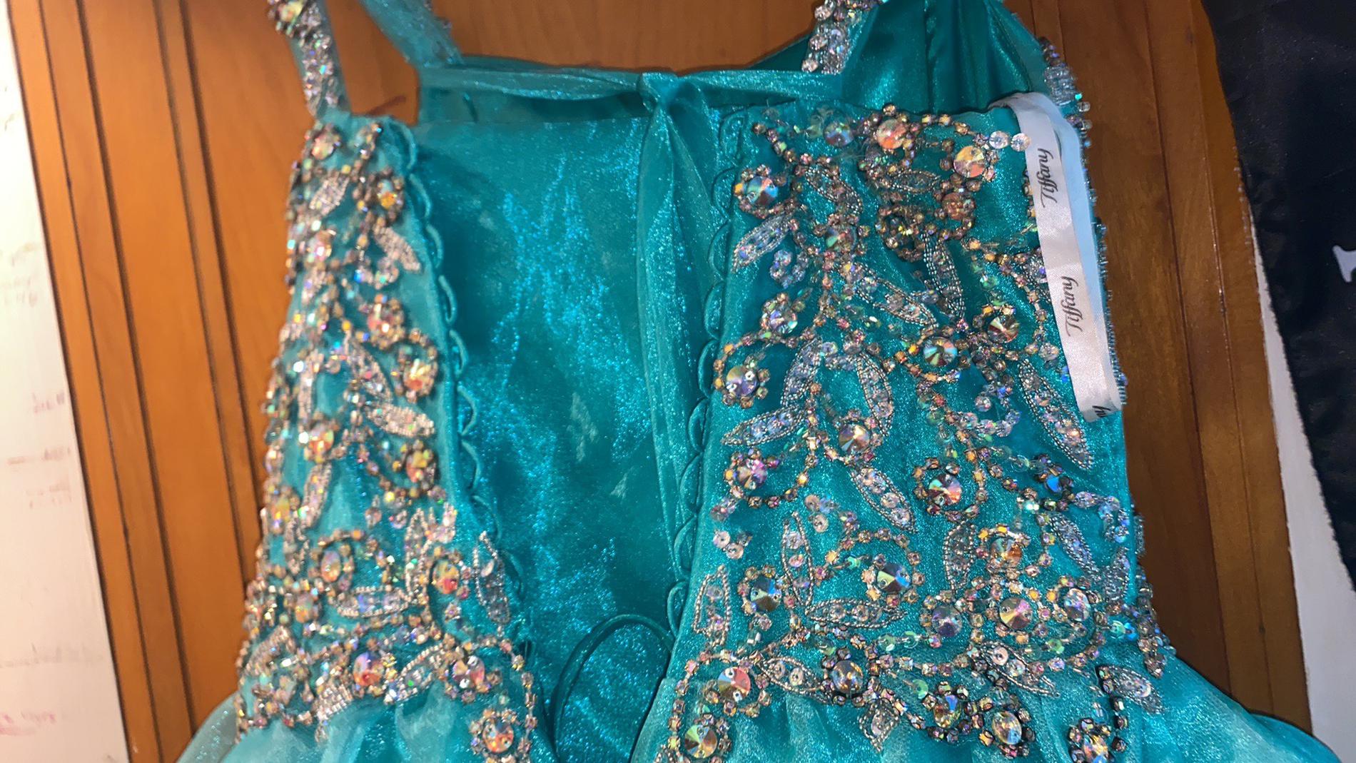 Tiffany Designs Size 8 Green Ball Gown on Queenly