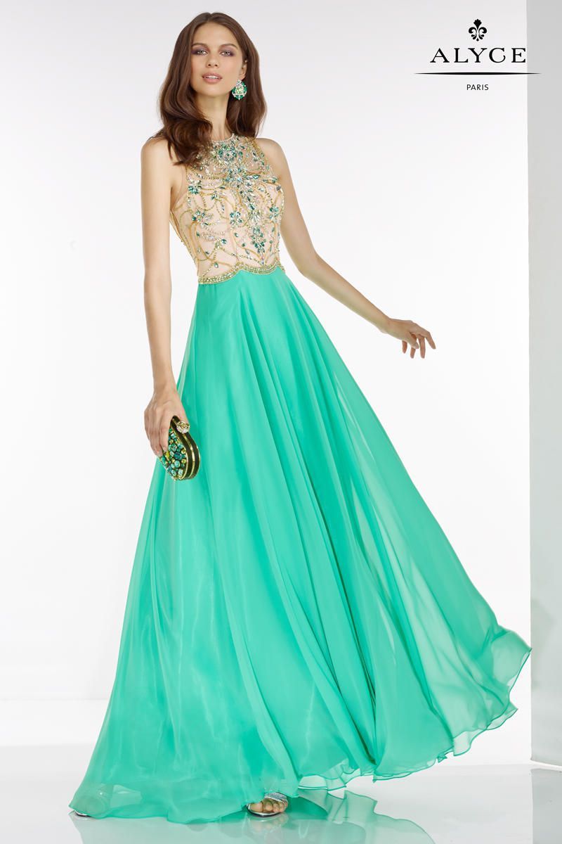 Style 6526 Alyce Paris Size 2 Prom Green A-line Dress on Queenly