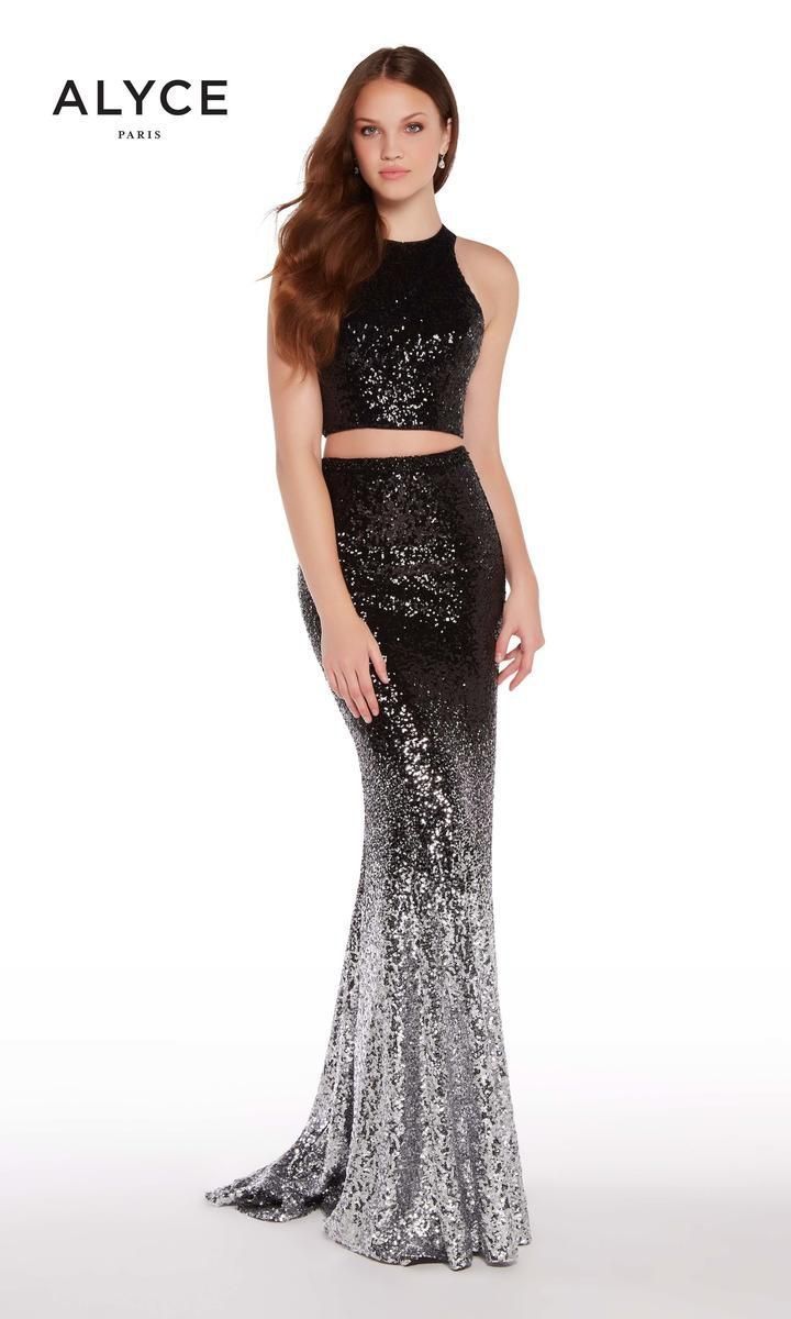 Style 60031 Alyce Paris Size 10 Prom Black Mermaid Dress on Queenly