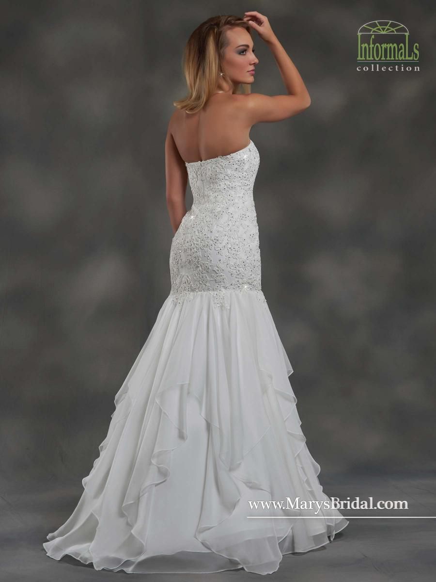 Style 2652 Mary's Plus Size 16 Wedding Strapless Lace White Mermaid Dress on Queenly