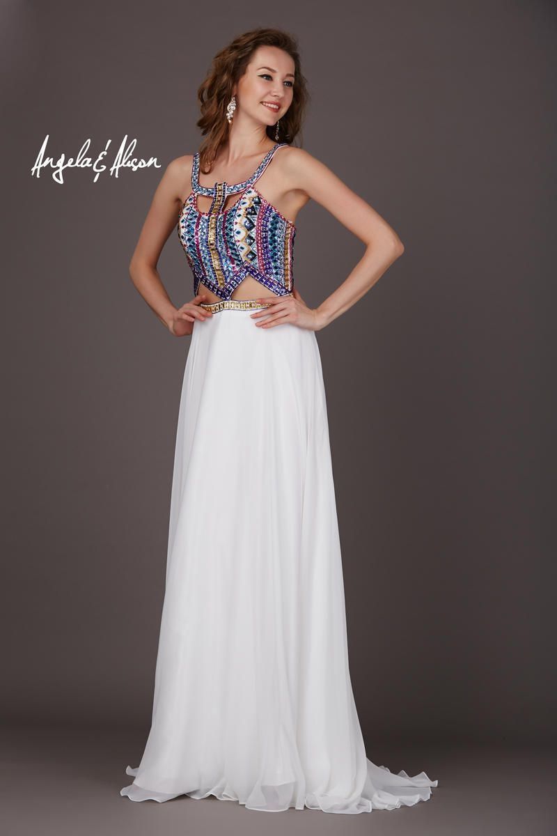 Style 61038 Angela and Alison Size 2 Prom Multicolor A-line Dress on Queenly