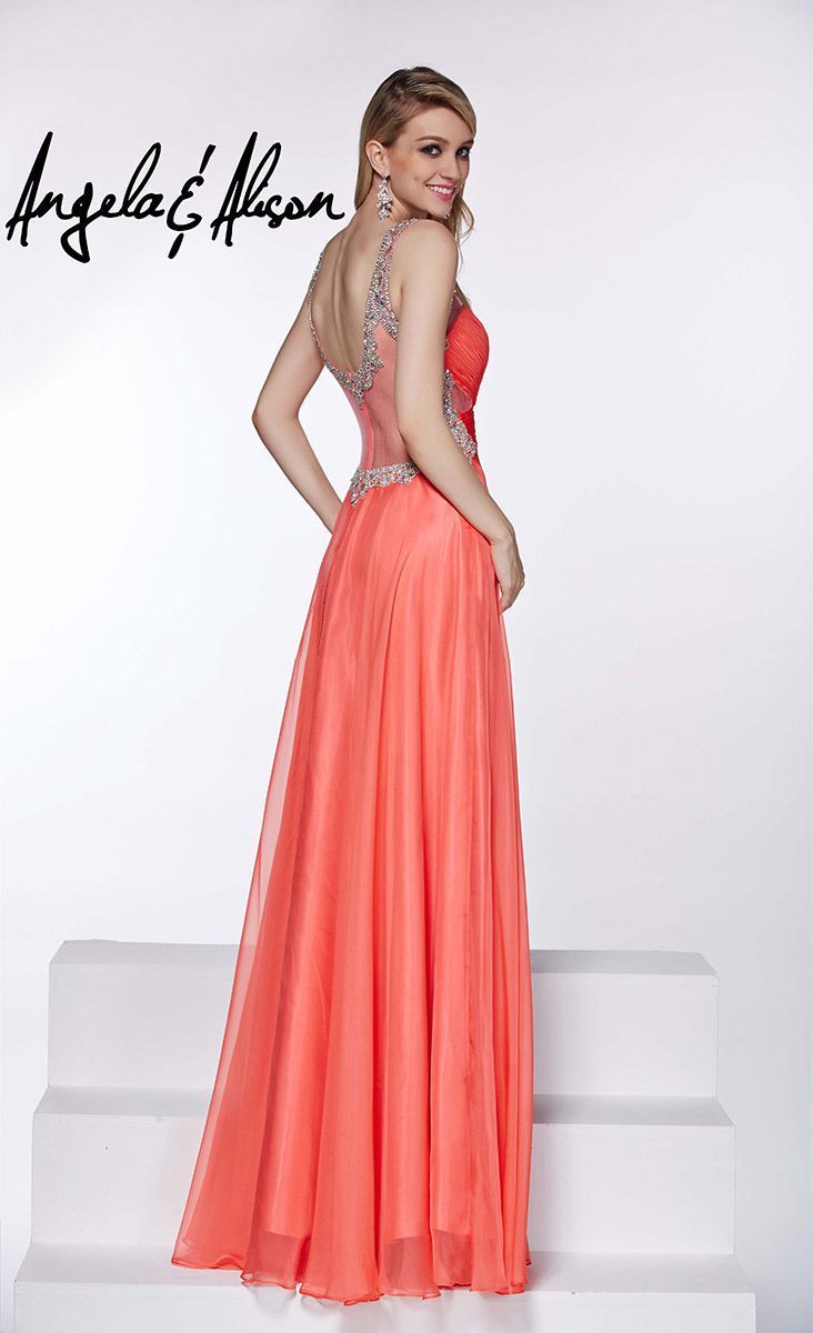 Style 51044 Angela and Alison Size 10 Prom Orange A-line Dress on Queenly