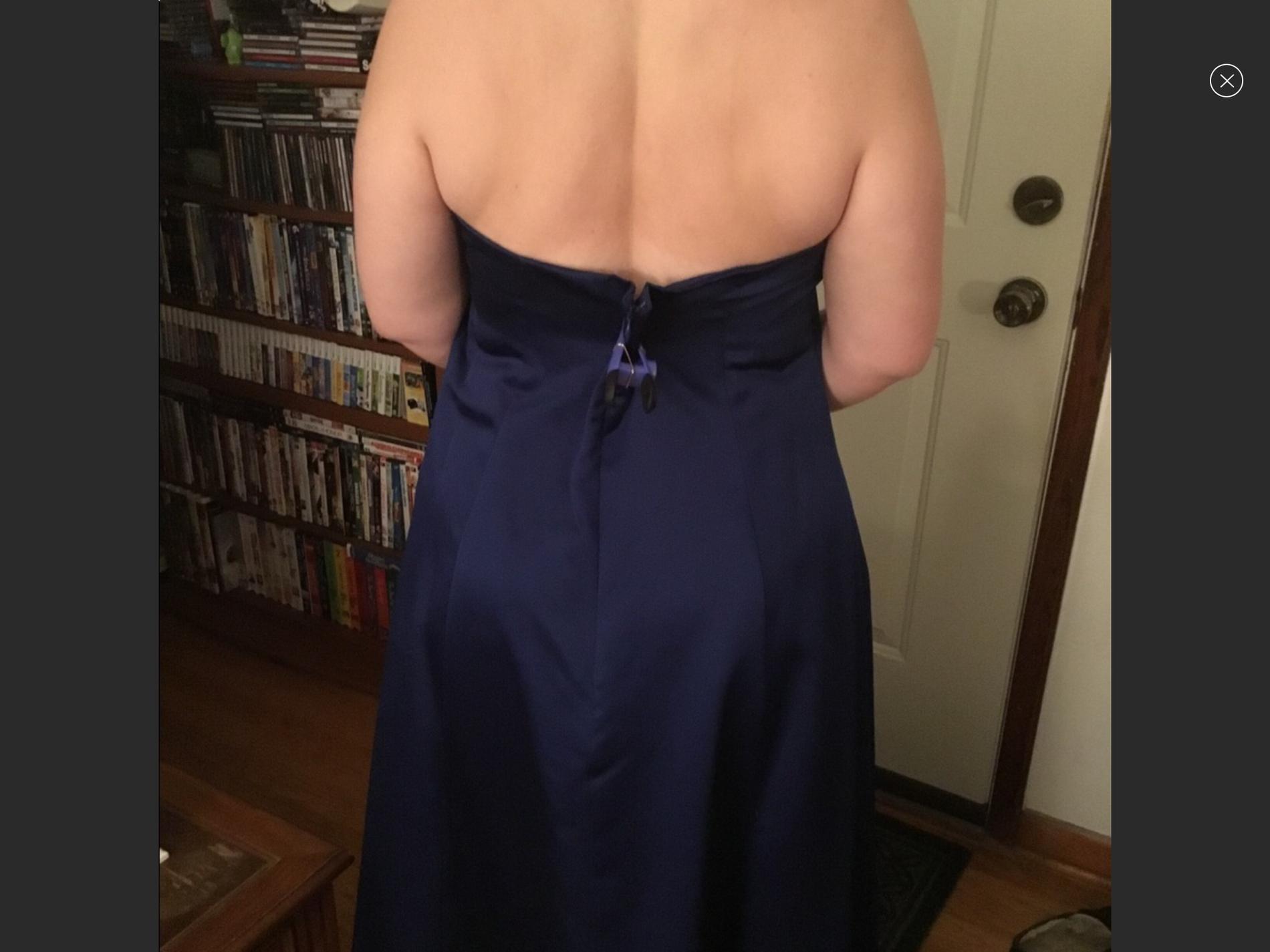 David's Bridal Plus Size 16 Halter Sequined Navy Blue Cocktail Dress on Queenly
