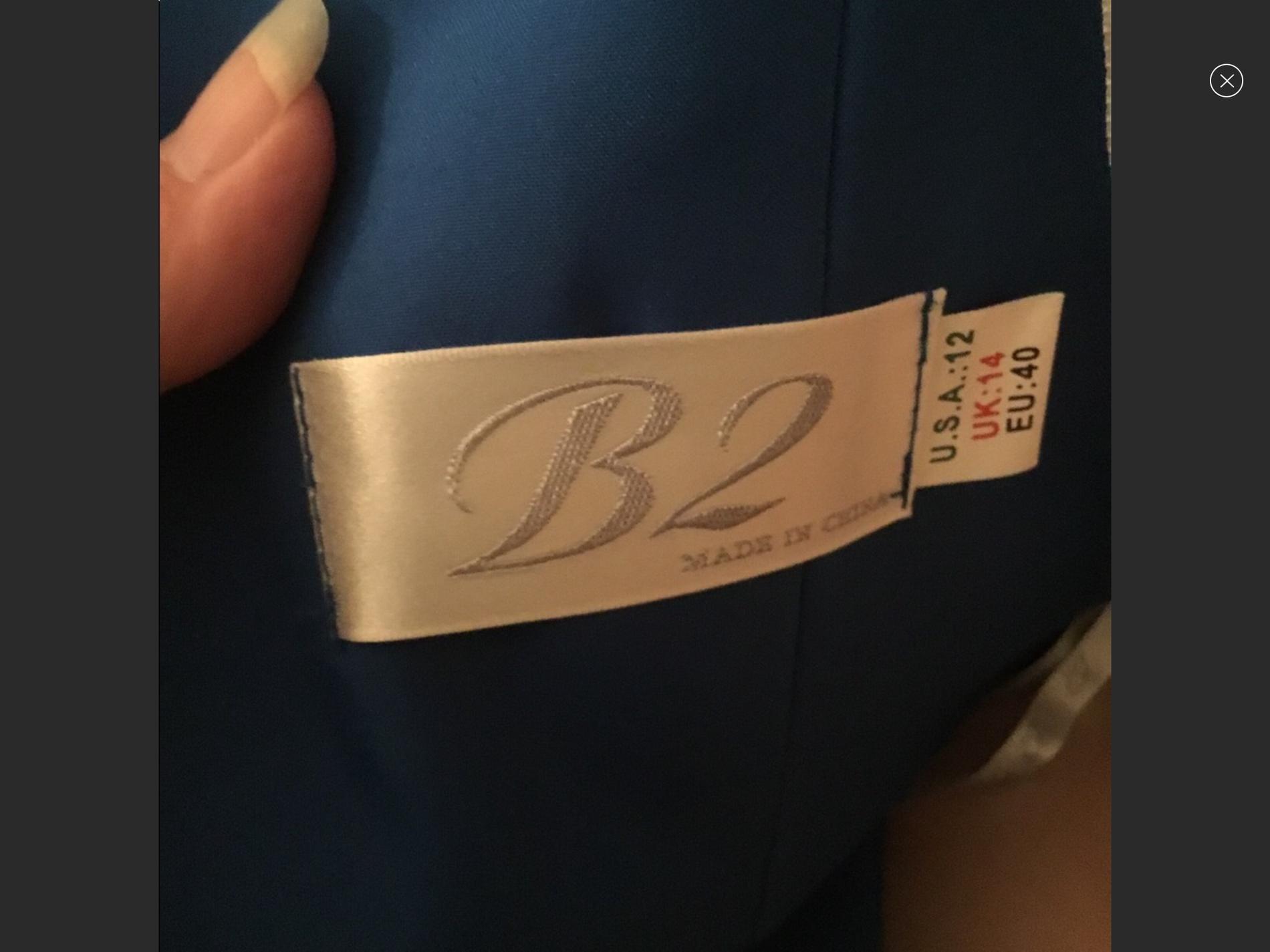 B2 Size 12 Strapless Blue Cocktail Dress on Queenly