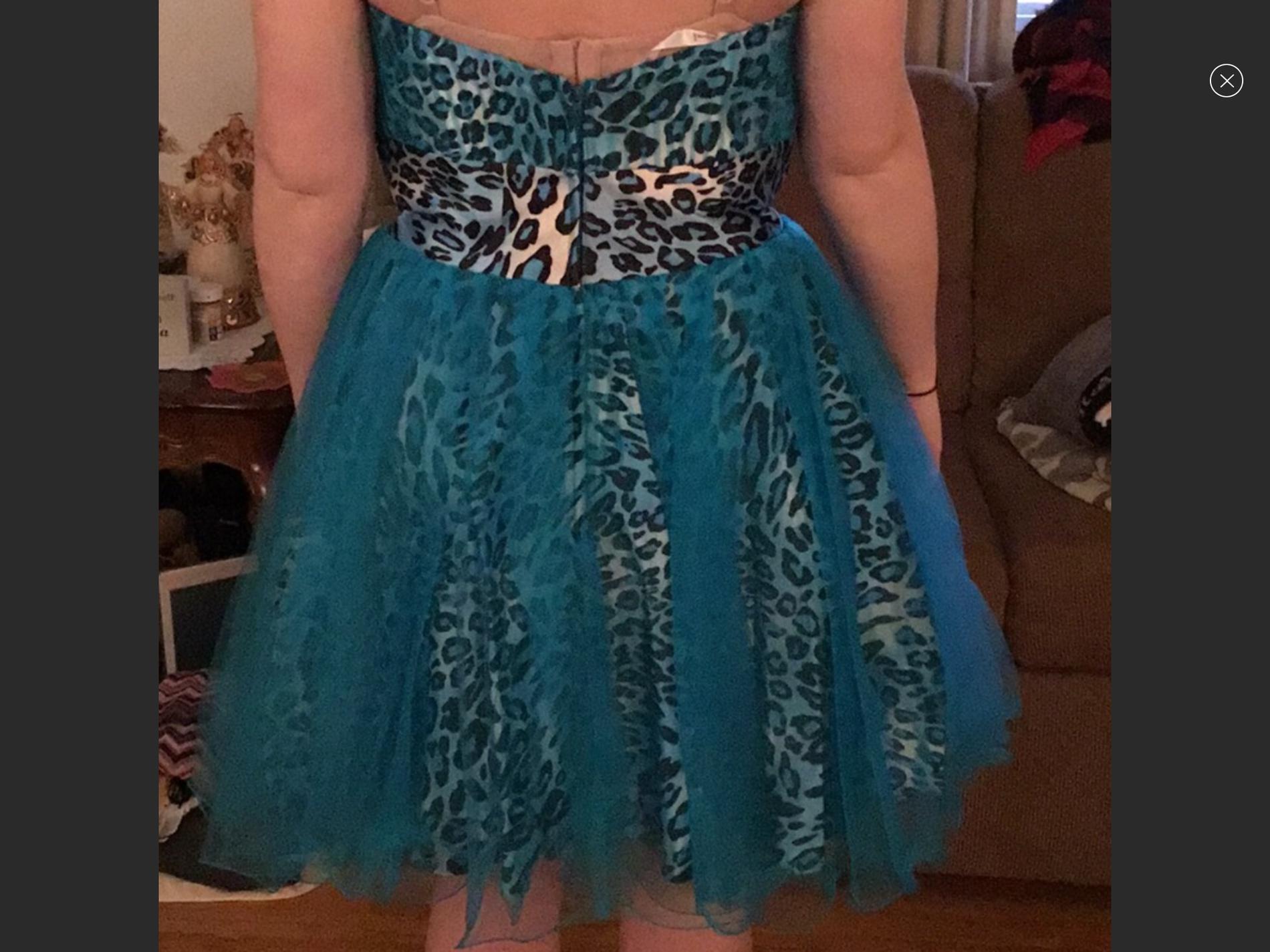 Tony Bowls Size 14 Strapless Blue Cocktail Dress on Queenly