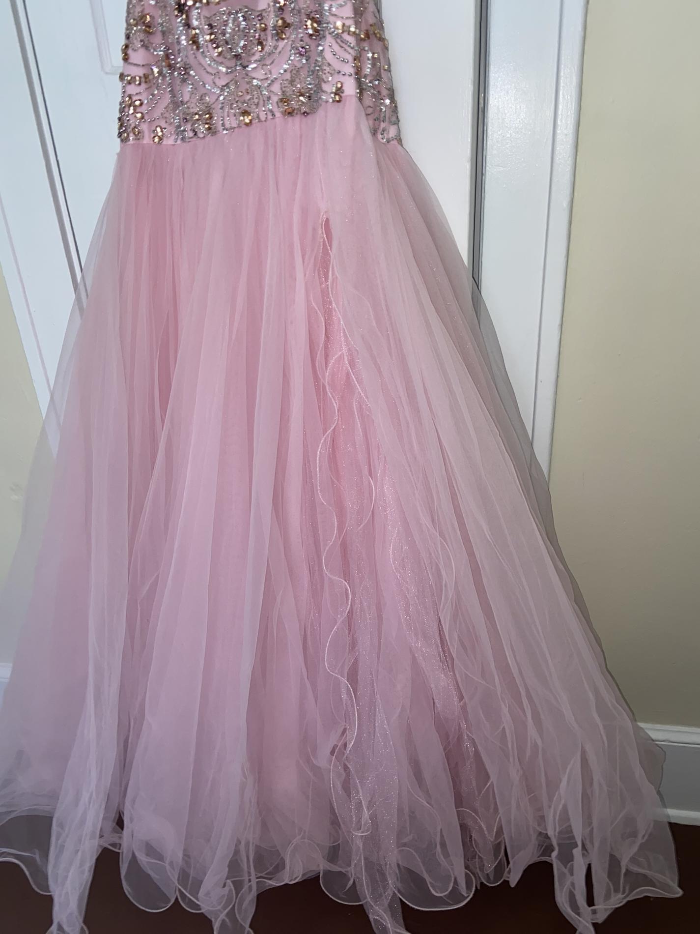 Sherri Hill Size 00 Prom Strapless Sequined Light Pink Mermaid Dress on Queenly