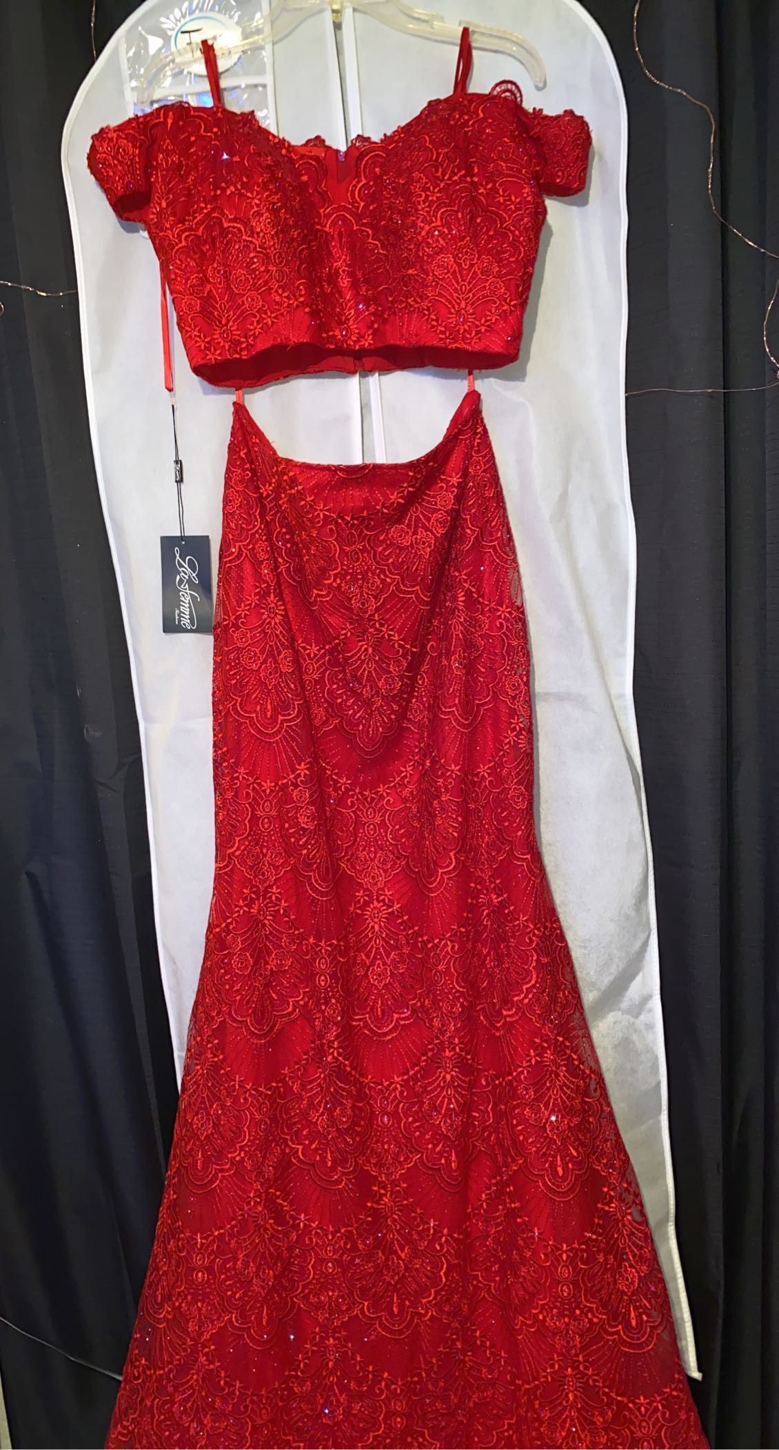 Size 14 Red Mermaid Dress on Queenly
