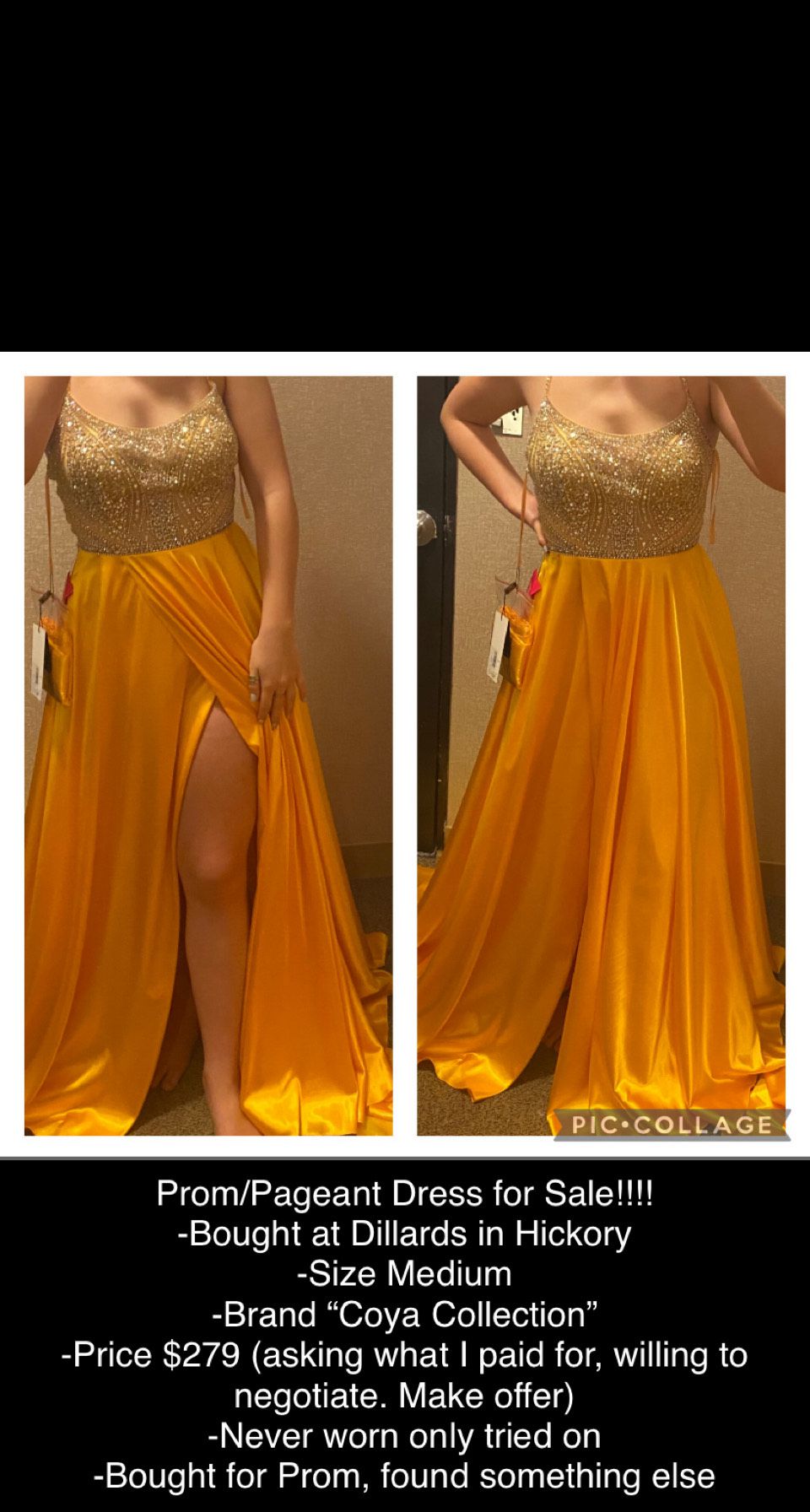 Gold Size 8 Straight Dress on Queenly