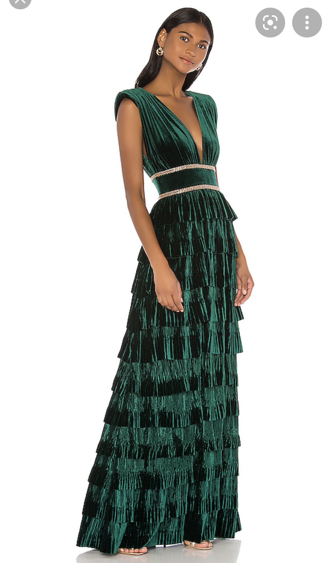 Size 2 Velvet Green A-line Dress on Queenly