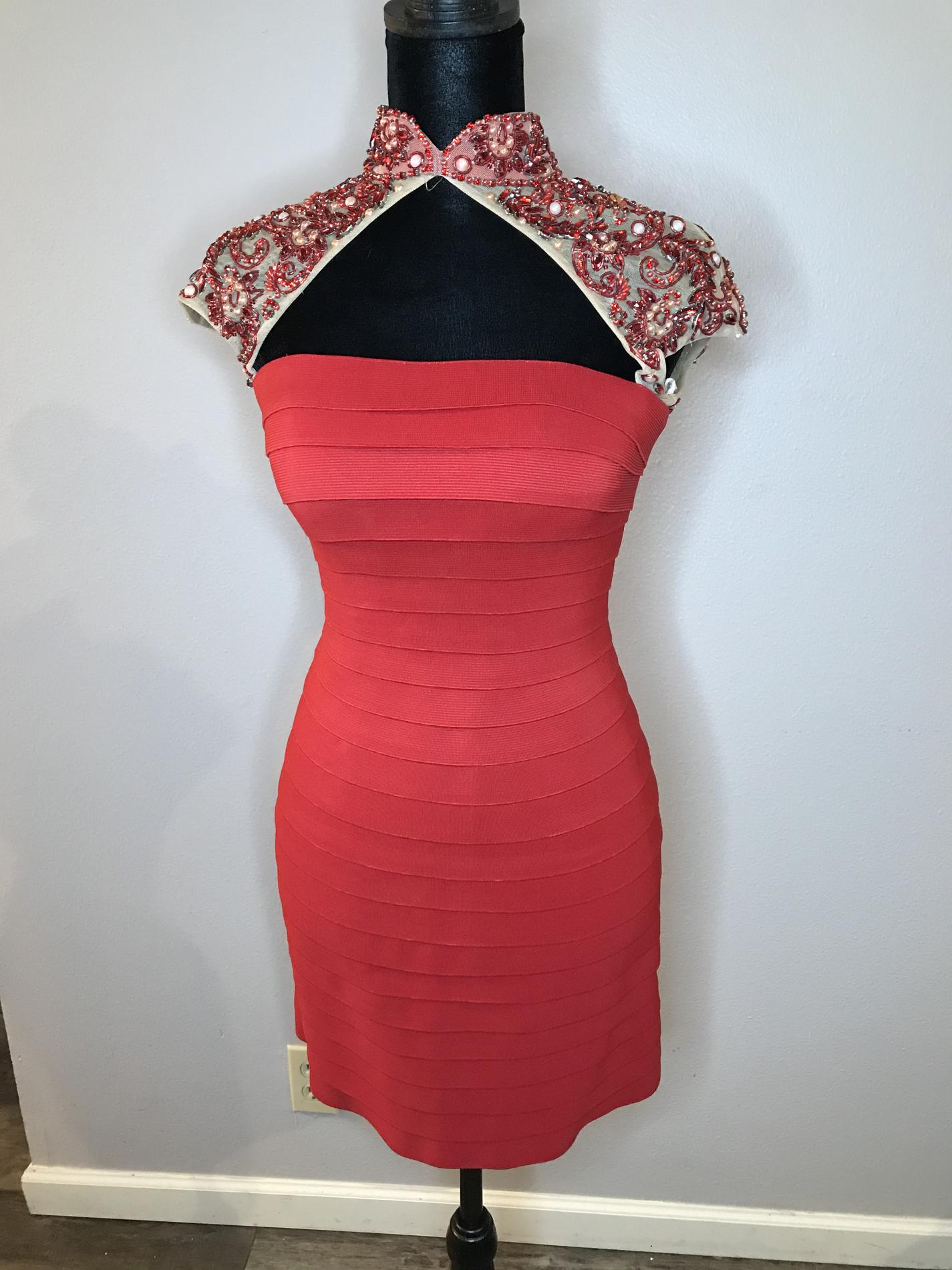 Sherri Hill Size 00 Red Cocktail Dress on Queenly