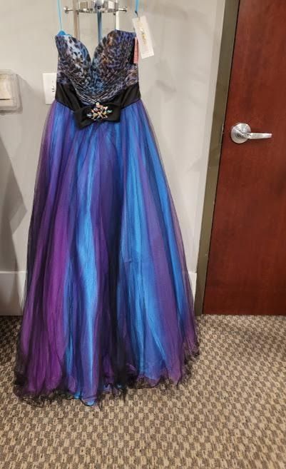Style 6462 Madison James Size 8 Prom Strapless Navy Blue A-line Dress on Queenly