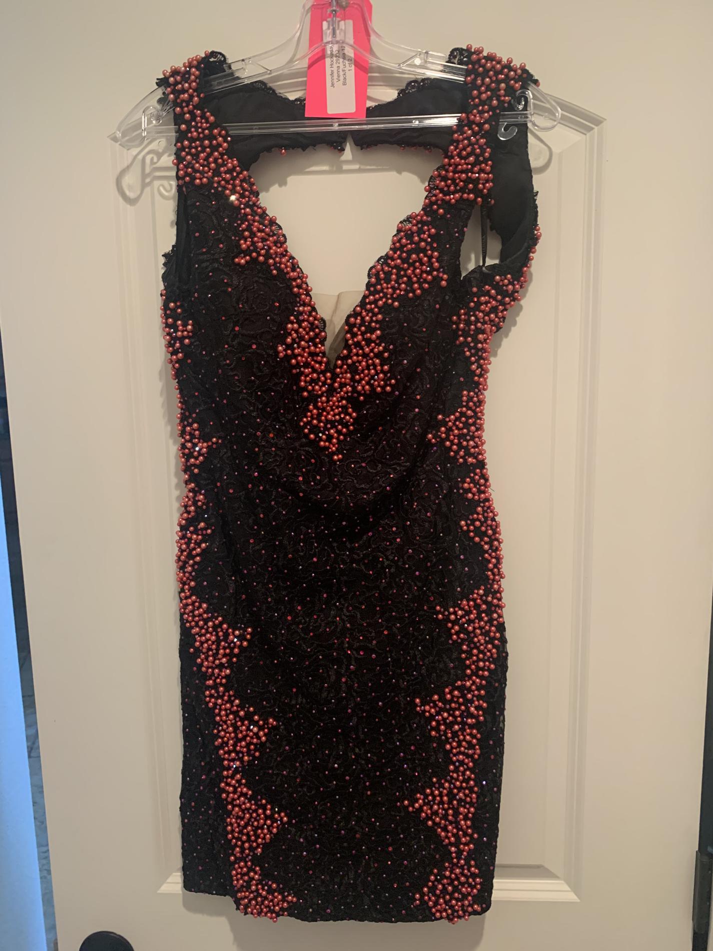 Vienna Black Size 12 Plus Size Holiday Tall Height Cocktail Dress on Queenly
