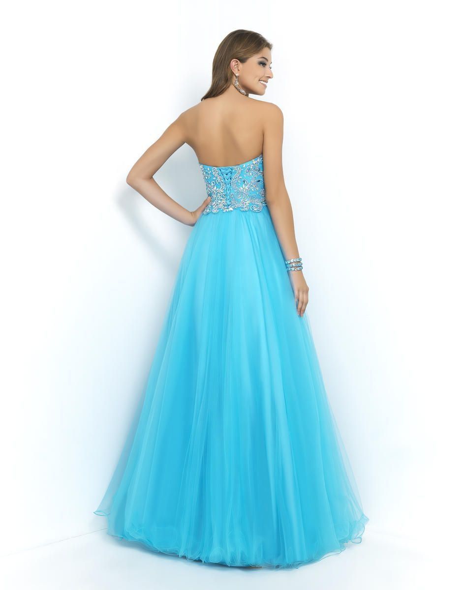 Style 5425 Blush Prom Size 10 Prom Strapless Light Blue A-line Dress on Queenly