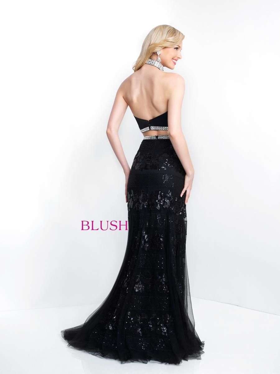 Style 11557 Blush Prom Size 4 Prom Satin Black Mermaid Dress on Queenly