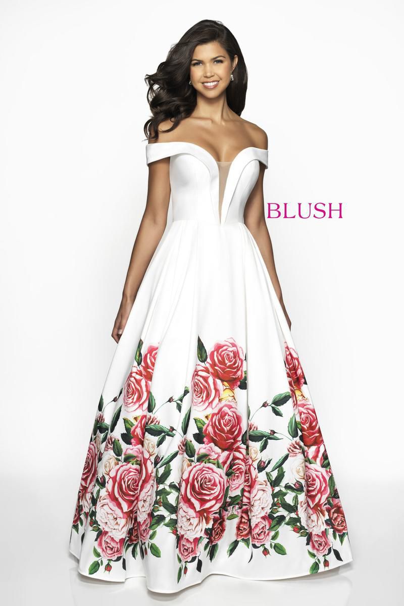 Style C2062 Blush Prom Size 14 Prom Off The Shoulder White Ball Gown on Queenly