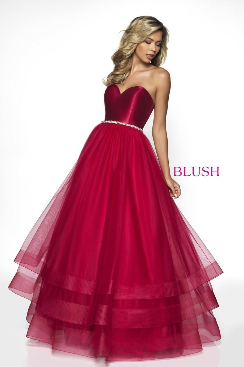 Style C2036 Blush Prom Size 8 Prom Strapless Red Ball Gown on Queenly