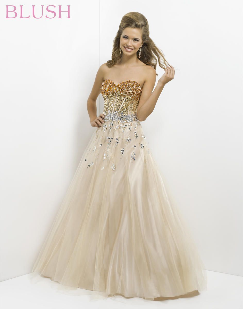 Style 5314 Blush Prom Size 6 Prom Strapless Sequined Hot Pink Ball Gown on Queenly