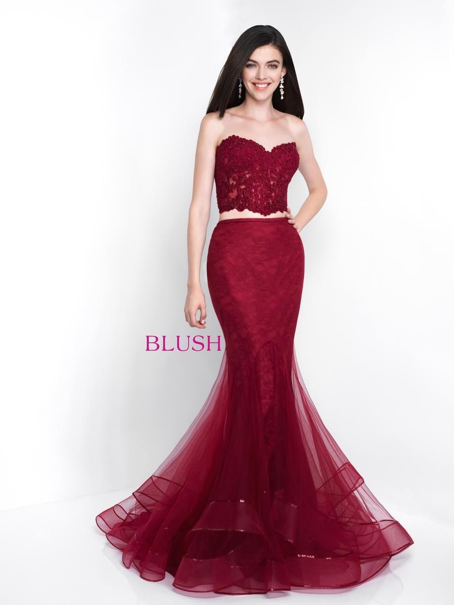 Style 11508 Blush Prom Size 4 Prom Strapless Red Mermaid Dress on Queenly