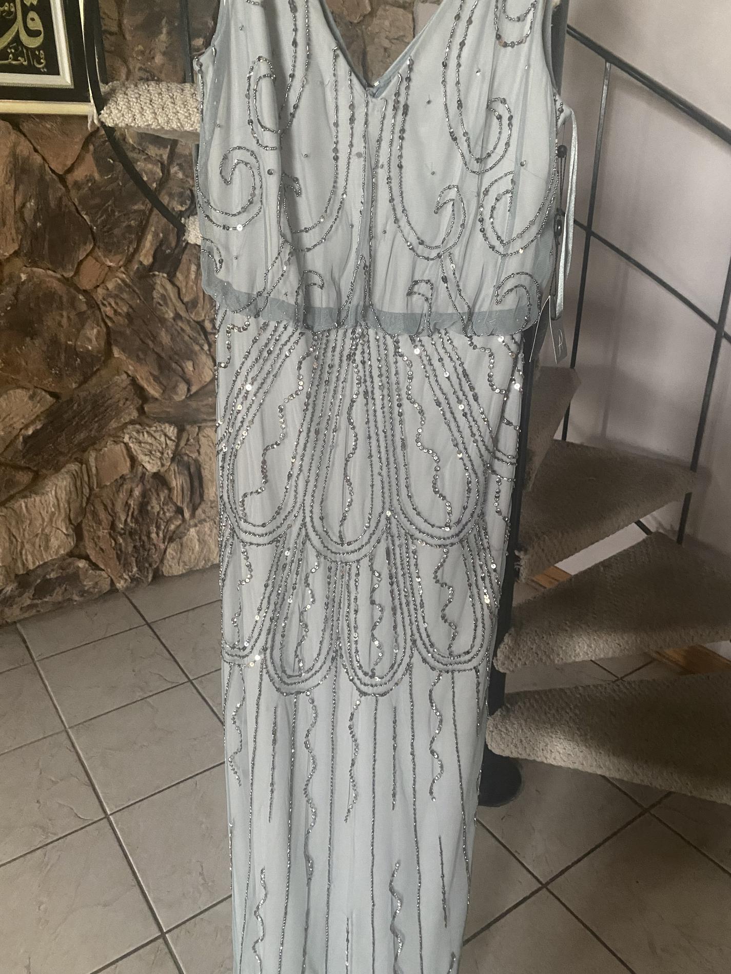 Adrianna Papell Size 8 Light Blue Floor Length Maxi on Queenly