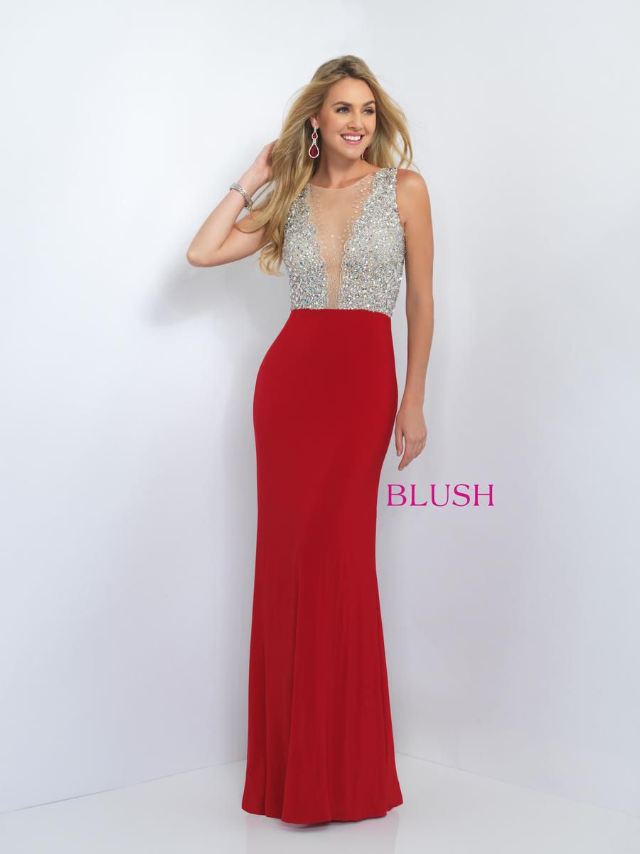 Style 11009 Blush Prom Size 4 Prom Sequined Red Mermaid Dress on Queenly