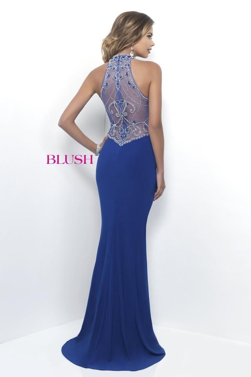 Style 11307 Blush Prom Size 8 Prom Halter Royal Blue Mermaid Dress on Queenly