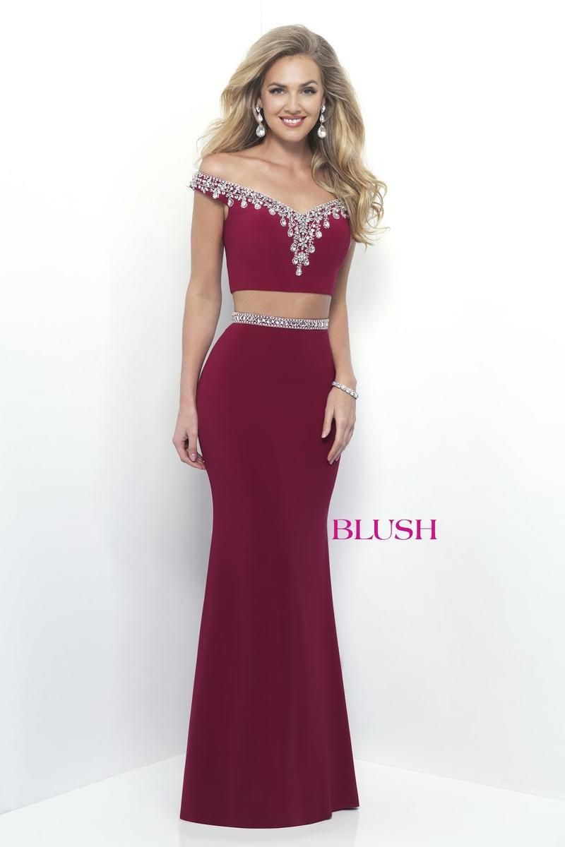 Style 11306 Blush Prom Size 10 Prom Off The Shoulder Red Mermaid Dress on Queenly