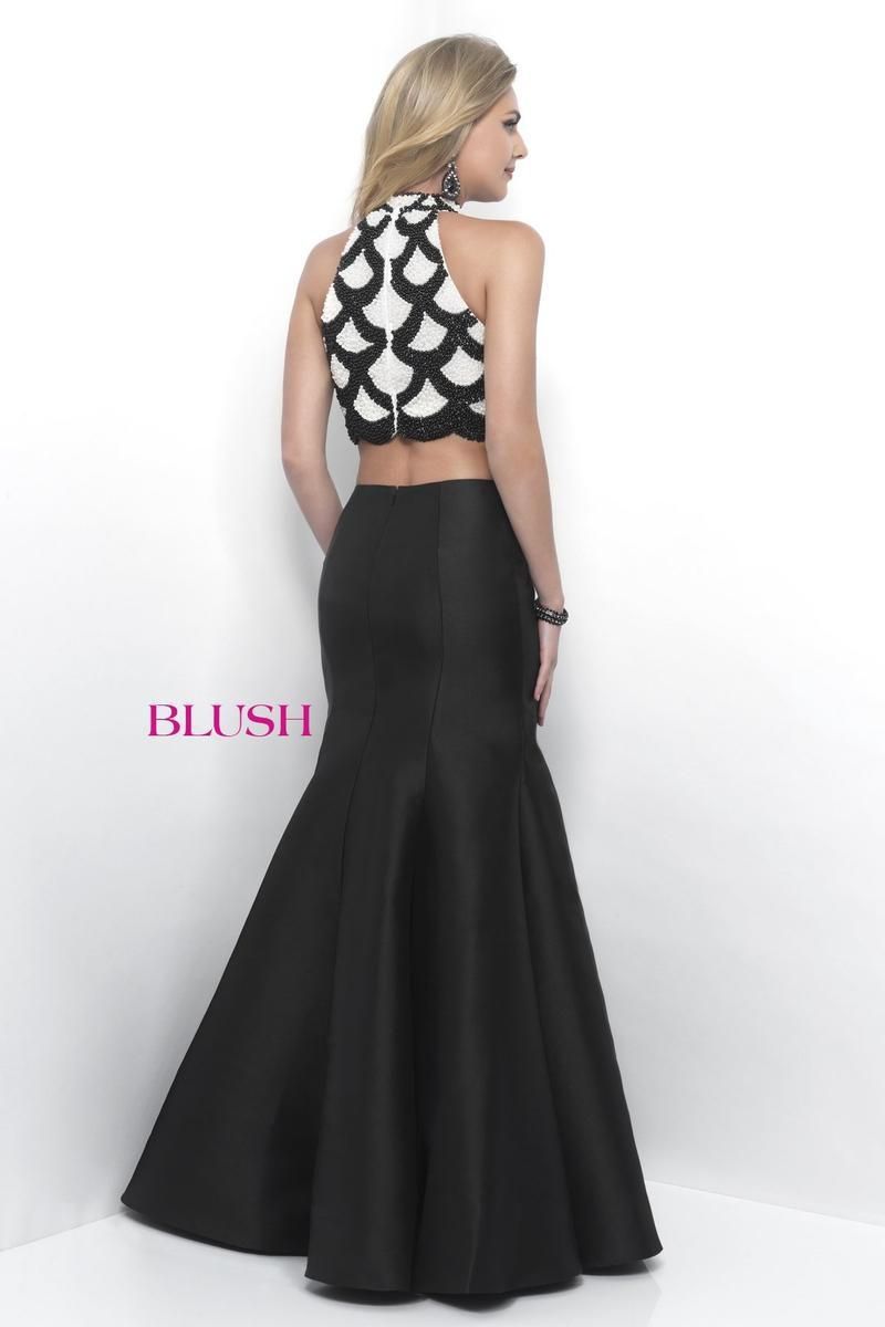 Style 11240 Blush Prom Size 8 Prom Halter Black Mermaid Dress on Queenly