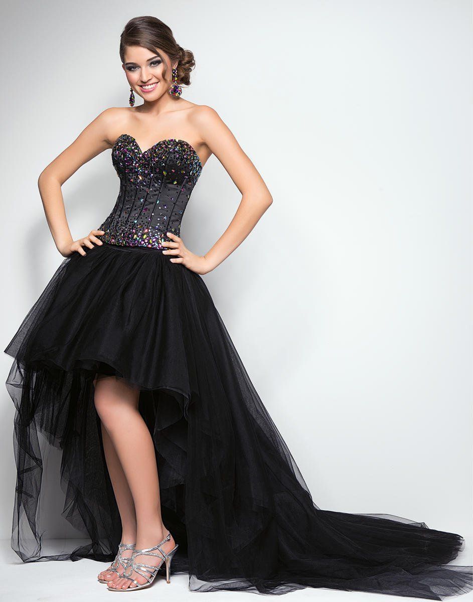 Style 9613 Blush Prom Size 12 Prom Black Ball Gown on Queenly