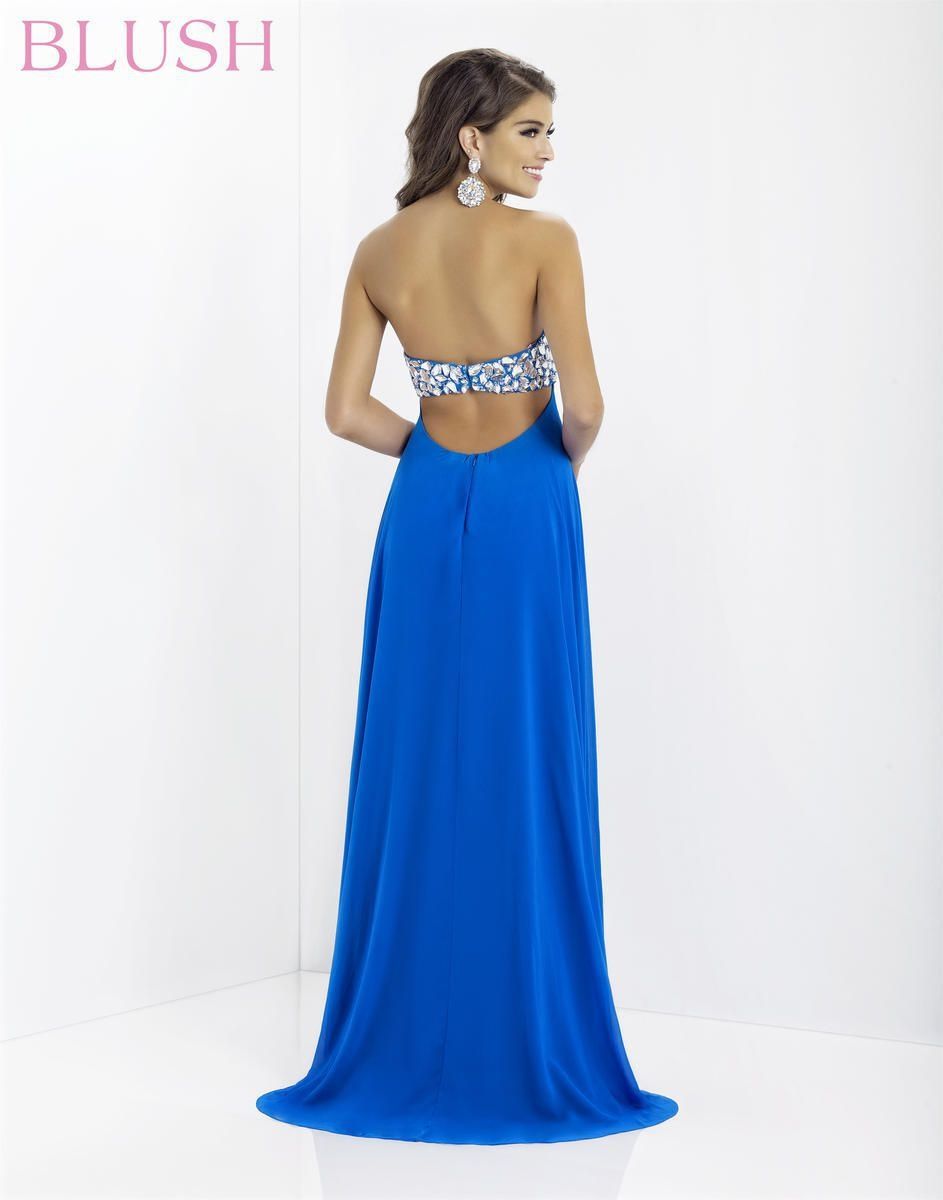 Style 9799 Blush Prom Size 0 Prom Strapless Royal Blue Floor Length Maxi on Queenly