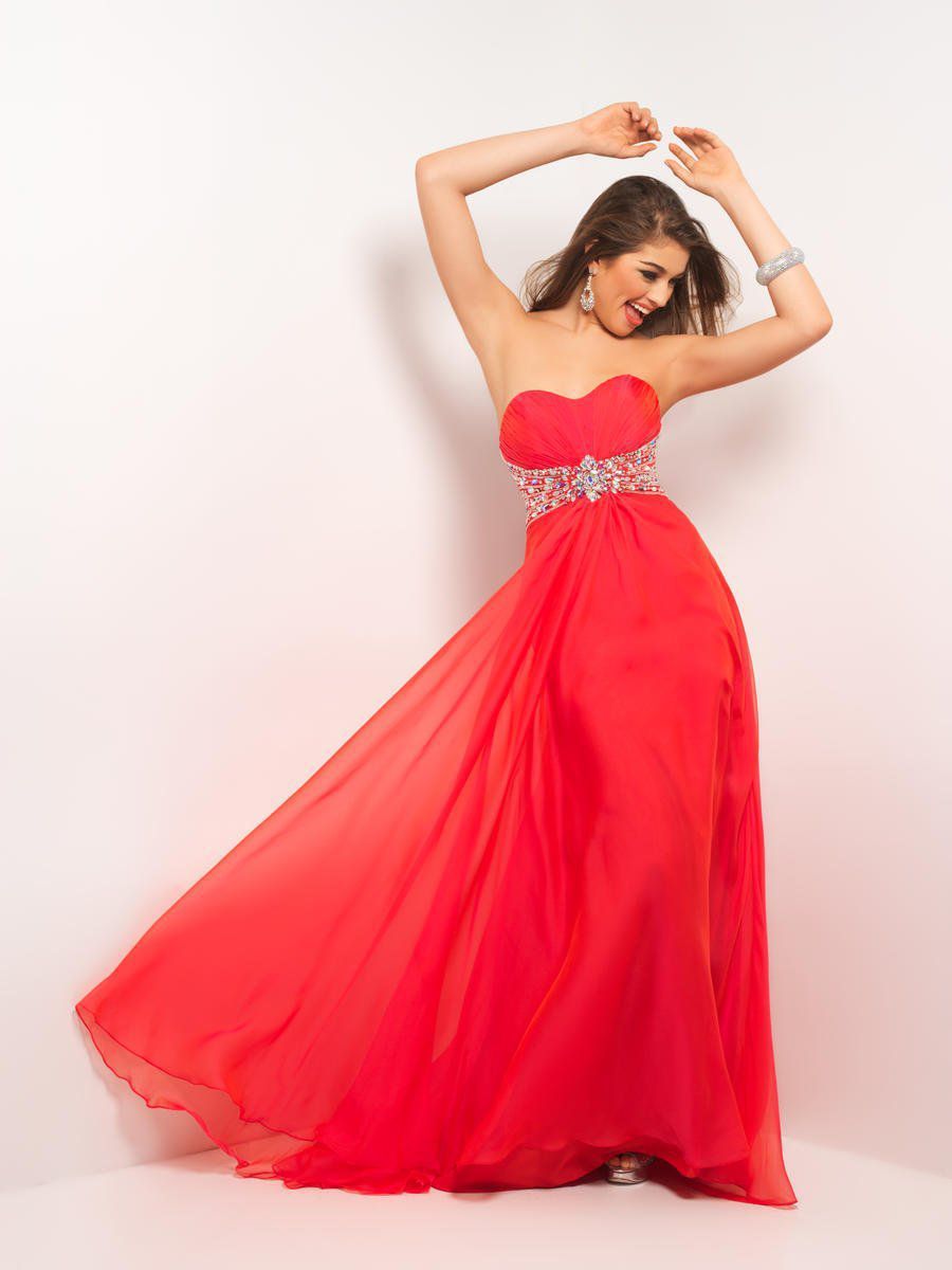 Style 9509 Blush Prom Orange Size 8 Strapless Tulle Mermaid Dress on Queenly