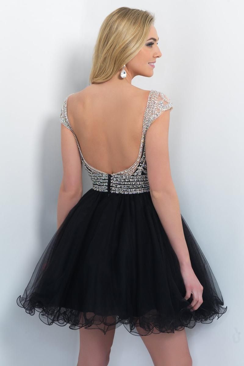 Style 10062 Blush Prom Size 10 Homecoming Off The Shoulder Sequined Black Cocktail Dress on Queenly