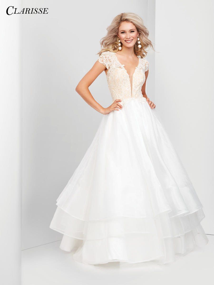 Style 3500 Clarisse Size 10 Wedding White Ball Gown on Queenly