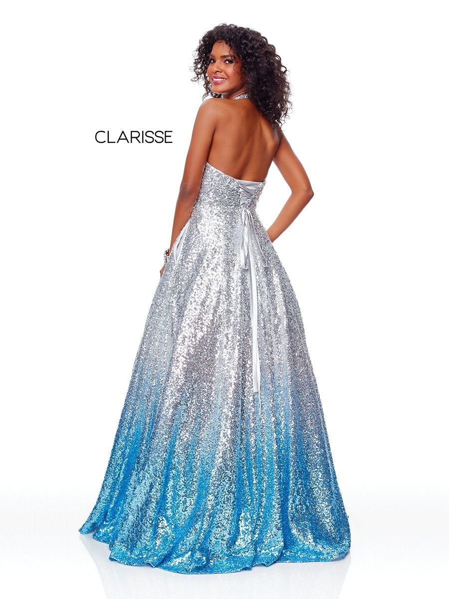 Style 3820 Clarisse Size 0 Prom Silver Ball Gown on Queenly