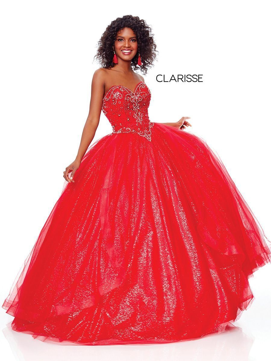 Style 3811 Clarisse Size 6 Prom Red Ball Gown