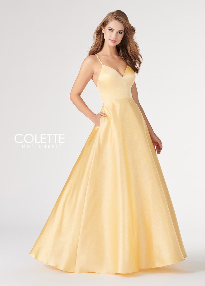 Style CL19837 Mon Cheri Size 4 Bridesmaid Yellow Ball Gown on Queenly