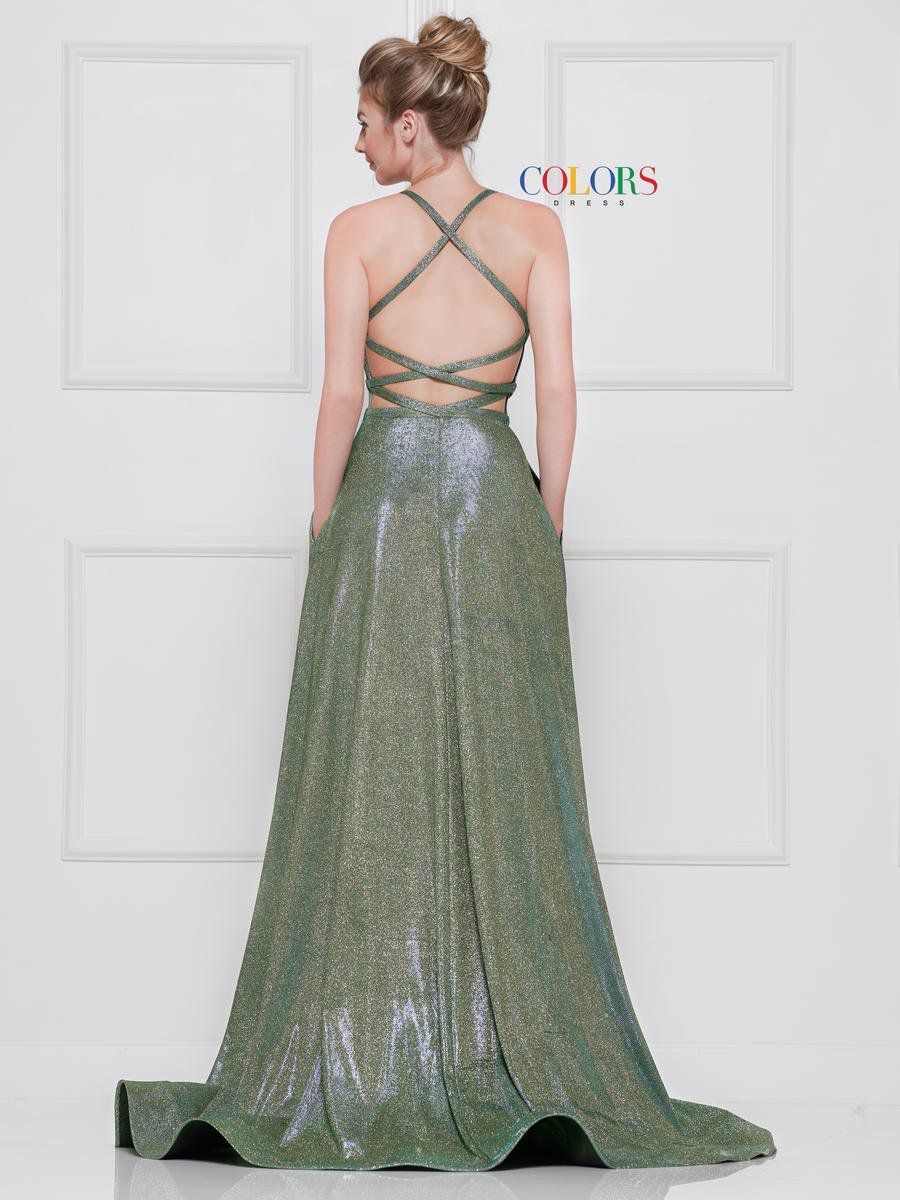Style 2088 Colors Size 2 Prom Green Side Slit Dress on Queenly
