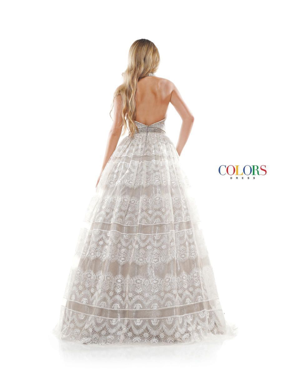 Style 2296 Colors Size 8 Wedding Halter Lace White Ball Gown on Queenly