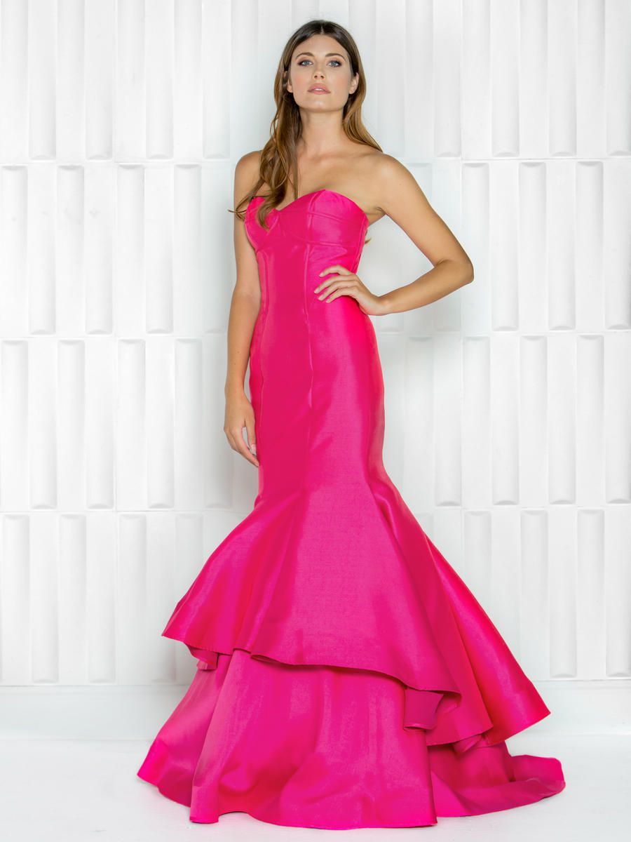 Style 1689 Colors Size 4 Prom Strapless Hot Pink Mermaid Dress on Queenly